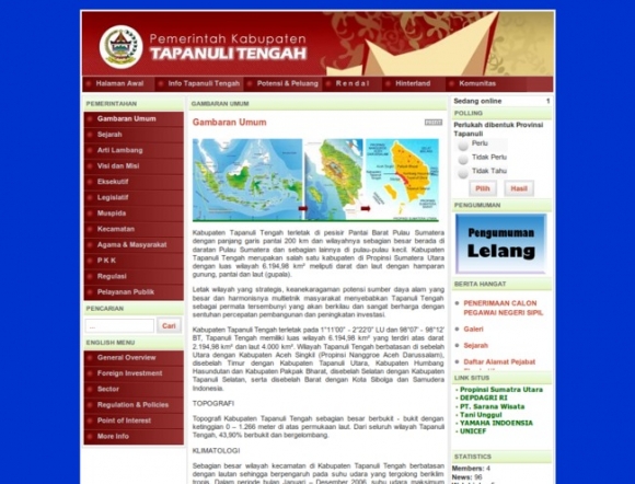 Central Tapanuli Regency of North Sumatera Province