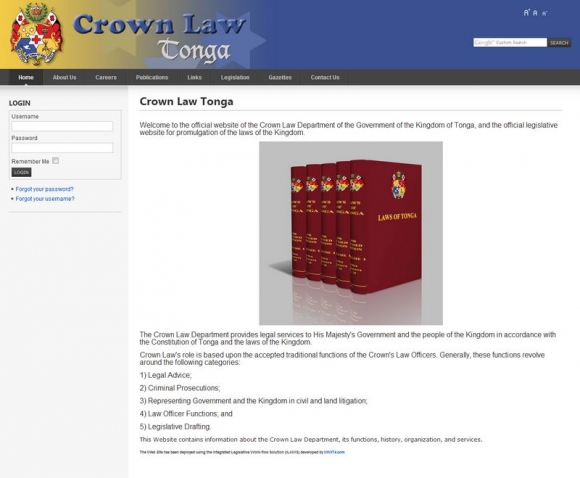 Crown Law Legislation Tonga